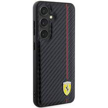Заредете изображение във визуализатора на галерията – Original FERRARI hardcase Carbon Printed Line FEHCS24MN3DUR for Samsung Galaxy  S24 Plus Black
