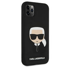 Заредете изображение във визуализатора на галерията – Karl Lagerfeld KLHCN65SLKHBK iPhone 11 Pro Max czarny/black hardcase Silicone Karl`s Head
