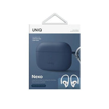 Заредете изображение във визуализатора на галерията – Uniq case Nexo AirPods Pro 2 gen + Ear Hooks Silicone blue/caspian blue
