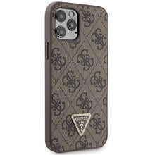 Заредете изображение във визуализатора на галерията – Original Case GUESS hardcase Crossbody 4G Metal Logo GUHCP12MP4TDSCPW for Iphone 12/ 12 Pro brown
