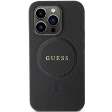Заредете изображение във визуализатора на галерията – Original Case GUESS hardcase Saffiano MagSafe GUHMP14XPSAHMCK for Iphone 14 Pro Max black
