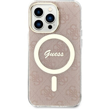 Заредете изображение във визуализатора на галерията – Original Case GUESS hardcase 4G MagSafe GUHMP13LH4STP for Iphone 13 Pro pink
