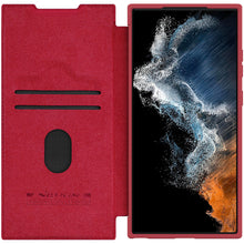 Заредете изображение във визуализатора на галерията – Nillkin Qin Leather Pro Case for Samsung Galaxy S23 Ultra Flip Cover Camera Cover red
