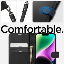 Заредете изображение във визуализатора на галерията – SPIGEN Wallet S book for IPHONE 14 black
