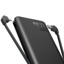 Заредете изображение във визуализатора на галерията – Joyroom JR-L014 22.5W 10000mAh power bank with built-in USB-C / Lightning cables + USB-A - USB-C cable 0.25m - black
