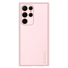 Заредете изображение във визуализатора на галерията – Dux Ducis Yolo elegant cover made of ecological leather for Samsung Galaxy S22 Ultra pink
