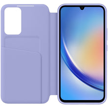 Заредете изображение във визуализатора на галерията – Samsung Smart View Wallet Case for Samsung Galaxy A34 5G Cover with Smart Flip Window Card Wallet Berry (EF-ZA346CVEGWW)
