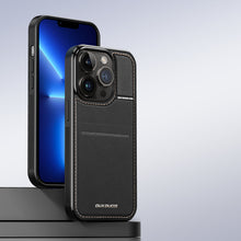 Заредете изображение във визуализатора на галерията – 3 in 1 Case for iPhone 13 Pro with MagSafe Wallet RFID Blocking Stand Dux Ducis Rafi Mag - Black
