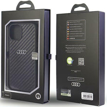 Заредете изображение във визуализатора на галерията – Audi Carbon Fiber iPhone 14 6.1" black/black hardcase AU-TPUPPCIP14-R8/D2-BK
