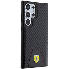 Заредете изображение във визуализатора на галерията – Original FERRARI hardcase Carbon Stitched Bottom FEHCS24LN3PUK for Samsung Galaxy  S24 Ultra Black
