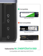 Заредете изображение във визуализатора на галерията – Ugreen multi-functional HUB USB Type C - 3x USB 3.2 Gen 2 (10Gbps) / HDMI 4K 60Hz / USB Type C PD / DC pocket SATA M.2 SSD case gray (CM296 70449)
