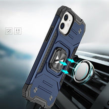 Заредете изображение във визуализатора на галерията – Wozinsky Ring Armor case for iPhone 14 Plus armored cover magnetic holder ring blue
