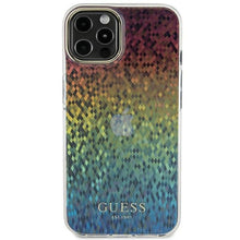 Заредете изображение във визуализатора на галерията – Original faceplate case GUESS GUHCP12MHDECMI for iPhone 12/12 Pro (IML Faceted Mirror / disco iridescent)
