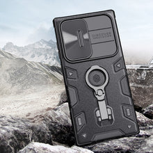 Заредете изображение във визуализатора на галерията – Nillkin CamShield Armor Pro Case Cover For Samsung Galaxy S23 Ultra Armor Cover With Camera Protector Ring Stand Black
