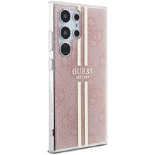 Заредете изображение във визуализатора на галерията – Guess IML 4G Gold Stripe case for Samsung Galaxy S24 Ultra - pink
