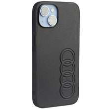 Заредете изображение във визуализатора на галерията – Audi Synthetic Leather iPhone 14 6.1" black/black hardcase AU-TPUPPCIP14-TT/D1-BK
