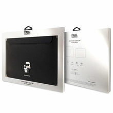 Заредете изображение във визуализатора на галерията – Original KARL LAGERFELD Laptop Sleeve Saffiano Karl&amp;Choupette KLCS16SAKCPMK 16 inches black
