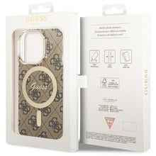 Заредете изображение във визуализатора на галерията – Original Case GUESS hardcase 4G MagSafe GUHMP14LH4STW for Iphone 14 Pro brown

