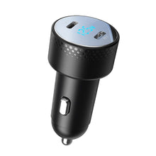Заредете изображение във визуализатора на галерията – Car charger 2x USB C 70W with LED display Joyroom JR-CCD02 | black
