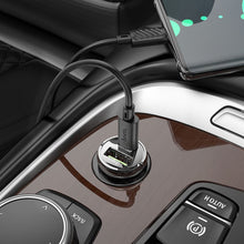 Заредете изображение във визуализатора на галерията – HOCO car charger USB QC3.0 + Type C + cable Type C to Type C PD 30W Z53A black

