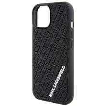 Заредете изображение във визуализатора на галерията – Original Pouch KARL LAGERFELD hardcase 3D Rubber Multi Logo KLHCP15S3DMKRLK for Iphone 15 Black
