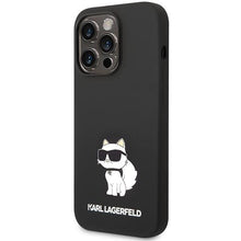 Заредете изображение във визуализатора на галерията – Karl Lagerfeld KLHMP14LSNCHBCK iPhone 14 Pro 6.1" hardcase black/black Silicone Choupette MagSafe
