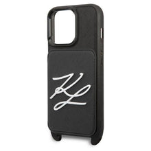 Заредете изображение във визуализатора на галерията – Karl Lagerfeld KLHCP13LSAKLCK iPhone 13 Pro / 13 6.1" hardcase black/black Saffiano Autograph
