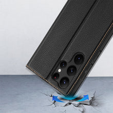 Заредете изображение във визуализатора на галерията – Dux Ducis Skin X2 case Samsung Galaxy S23 Ultra flip case wallet stand black

