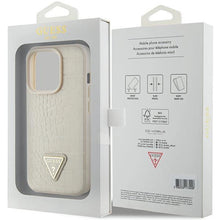 Заредете изображение във визуализатора на галерията – Guess Croco Triangle Logo case for iPhone 15 Pro - gold

