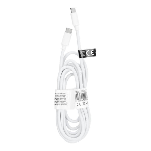 Cable type c - type c power delivery pd60w 3a c293 white 2 meter - TopMag