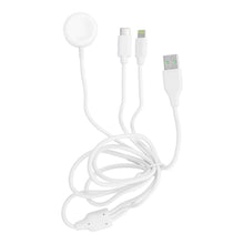 Заредете изображение във визуализатора на галерията – Cable usb 3in1 for iphone lightning 8-pin + type c + apple watch 3w 1a c3163 white - TopMag
