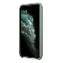 Заредете изображение във визуализатора на галерията – Guess GUHCN65LSLMGKA iPhone 11 Pro Max khaki hard case Silicone Vintage Gold Logo
