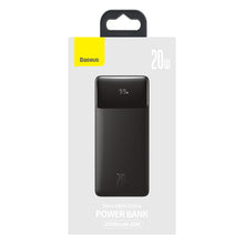 Заредете изображение във визуализатора на галерията – Baseus Bipow Fast Charging Power Bank 20000mAh 20W Black (Overseas Edition) + USB-A - Micro USB 0.25m Black Cable (PPBD050501)
