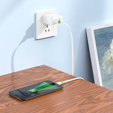 Заредете изображение във визуализатора на галерията – Borofone Cable BX89 Union - USB to Micro USB - 2,4A 1 metre white-green
