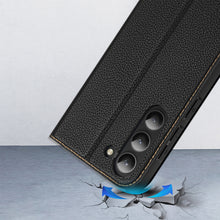 Заредете изображение във визуализатора на галерията – Dux Ducis Skin X2 case Samsung Galaxy S23 flip case wallet stand black

