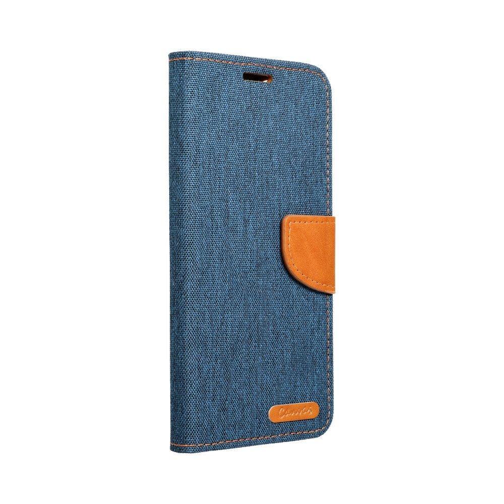 Canvas Book case for iPhone 12 / 12 Pro navy blue - TopMag