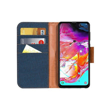 Заредете изображение във визуализатора на галерията – Калъф тип книга Canvas за samung galaxy a70 син - TopMag
