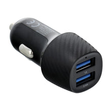 Заредете изображение във визуализатора на галерията – Car charger qwe carbon 2xusb qc3.0 3,4a 17w cc281-2a black - TopMag
