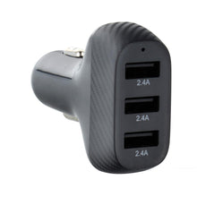 Заредете изображение във визуализатора на галерията – Car charger qwe carbon 3xusb qc3.0 7.2a 36w cc271-3a black - TopMag
