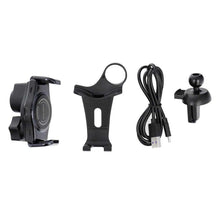Заредете изображение във визуализатора на галерията – Car holder with automatic wireless charging to air vent 15w t3 black - TopMag
