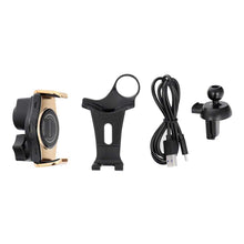 Заредете изображение във визуализатора на галерията – Car holder with automatic wireless charging to air vent 15w t3 gold - TopMag
