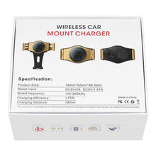 Заредете изображение във визуализатора на галерията – Car holder with automatic wireless charging to air vent 15w t3 gold - TopMag
