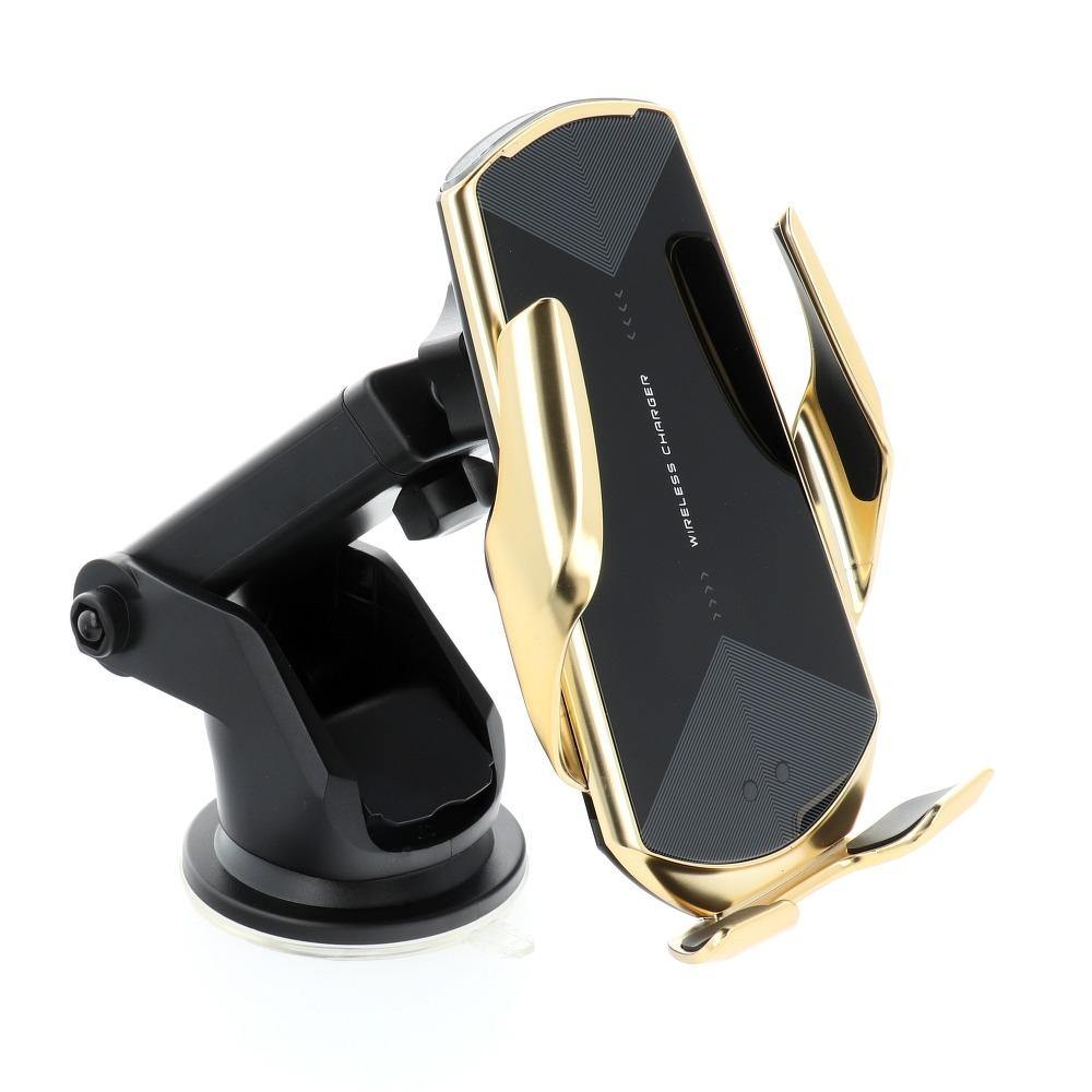 Car holder with wireless charging automatic sensor hs3 15w gold - TopMag