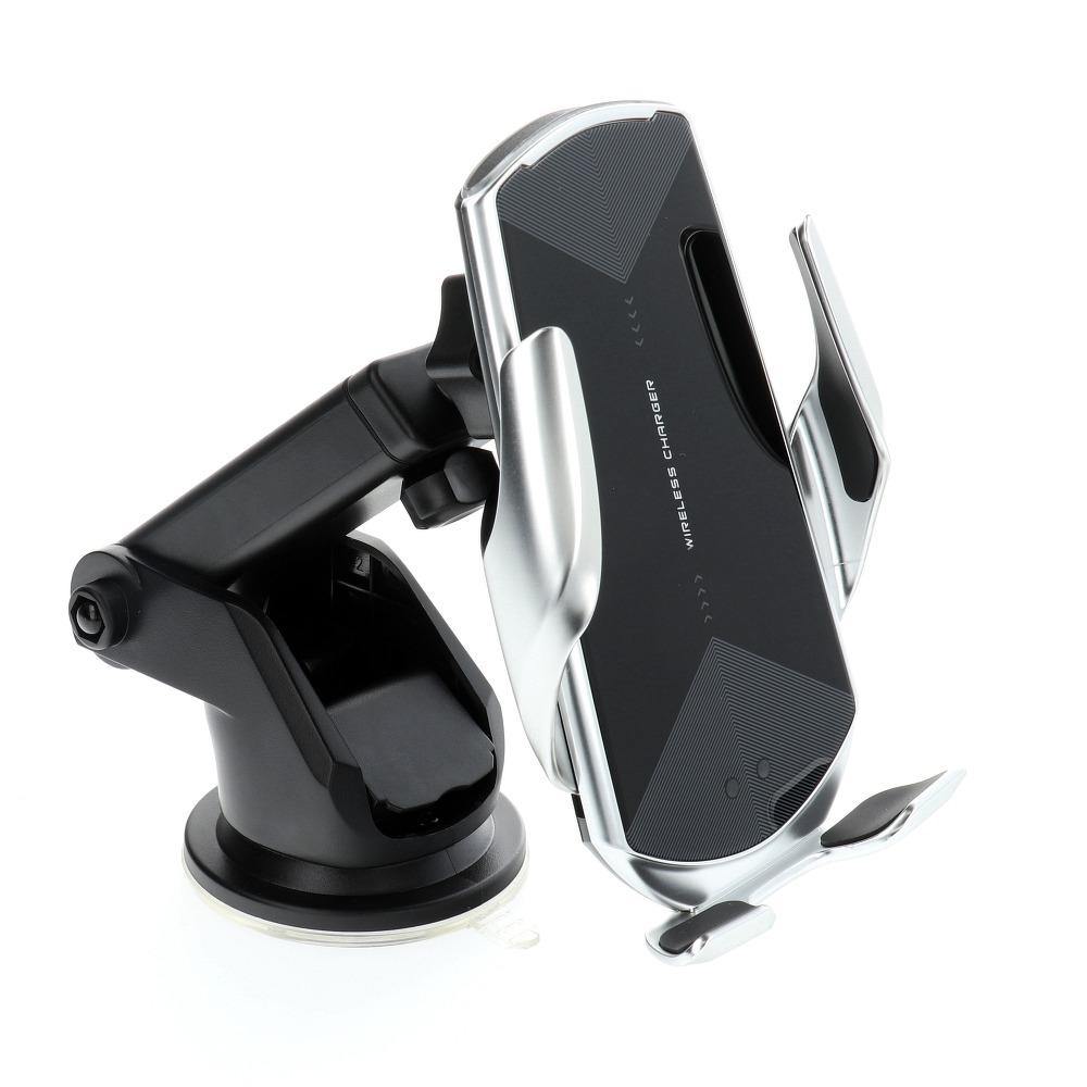 Car holder with wireless charging automatic sensor hs3 15w silver - TopMag