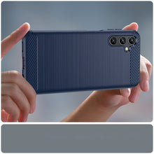 Заредете изображение във визуализатора на галерията – Carbon Case for Samsung Galaxy A14 5G flexible silicone carbon cover blue
