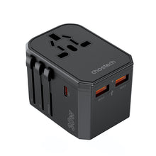 Заредете изображение във визуализатора на галерията – Choetech PD6041 USB-C USB-A PD 30W Travel Charger with 4 US EU UK AU Plugs - Black
