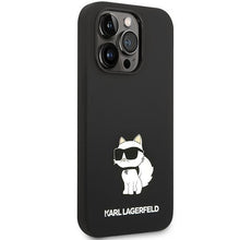 Заредете изображение във визуализатора на галерията – Karl Lagerfeld KLHMP14LSNCHBCK iPhone 14 Pro 6.1" hardcase black/black Silicone Choupette MagSafe

