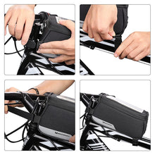 Заредете изображение във визуализатора на галерията – Wozinsky frame bike bag phone cover up to 6.5 inch 1l black (WBB6BK)
