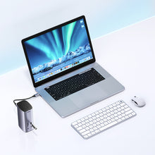 Заредете изображение във визуализатора на галерията – Ugreen Multifunction HUB 12in1 USB C USB HDMI DP RJ45 AUX SD TF gray (CM555)
