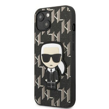 Заредете изображение във визуализатора на галерията – Karl Lagerfeld KLHCP13MPMNIKBK iPhone 13 6.1" hardcase black/black Monogram Ikonik Patch
